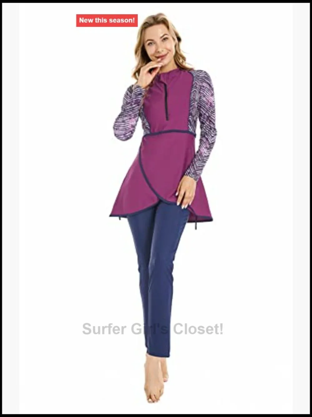 Modest Plus Size Swimsuit Long Sleeve Full Coverage Burkini with Hijab